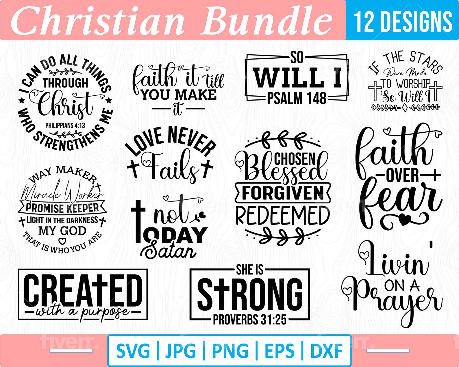 Christian SVG Bundle: Bible Verse Cut Files (digital Download) - Etsy