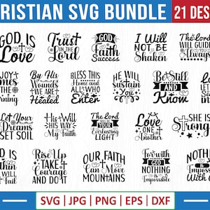 Christian Bundle 5, Scripture Bundle, Bible Verse Bundle, Instant Download, Cut Files for Cricut, Religious SVG, Jesus, God, Faith svg dxf