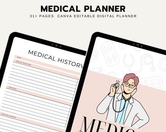 Planificador médico, Planificador 2025, Planificador de atención médica, Enfermedad crónica, Diario de bienestar, Seguimiento del estado de ánimo, Planificador 2025, Seguimiento médico, Síntomas