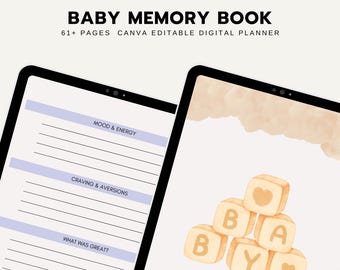 Libro de recuerdos para bebés, libro de recuerdos, libro para bebés niña, libro para bebés niño, libro para bebés personalizado, libro de recuerdos para bebés, libro de embarazo, libro para bebés primer año