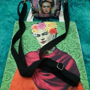 Frida Kahlo Crossbody & Shopping Bag with Strap