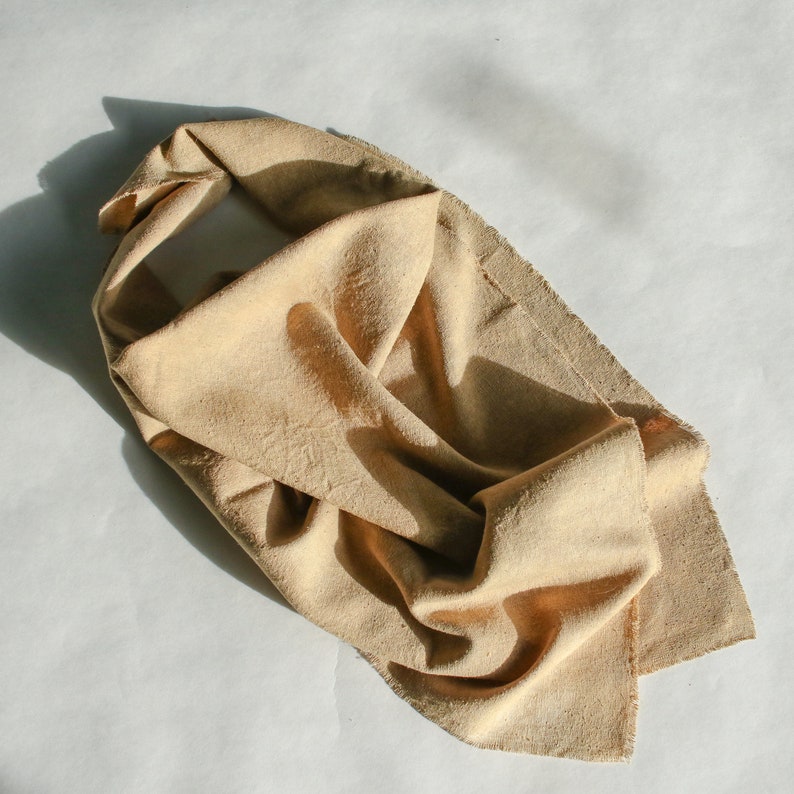 Raw Silk Bandana Naturally Dyed Neckerchief Plant Dyed Scarf Sustainable Ecofriendly Unisex gift Willow Dye image 1