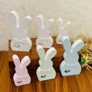 Trio di coniglietti pasquali minimalisti "Pure Spring" - set da 3 pezzi in polvere da colata