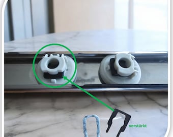 4x Optimized Miele replacement basket guide roller clamp suitable for Miele 09759811