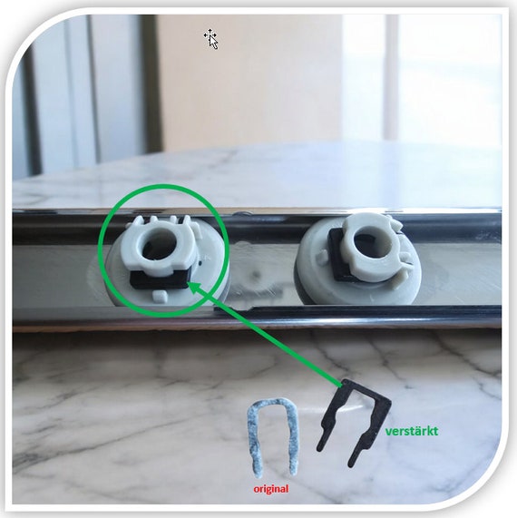 4x Optimized Miele Replacement Basket Guide Roller Clamp Suitable