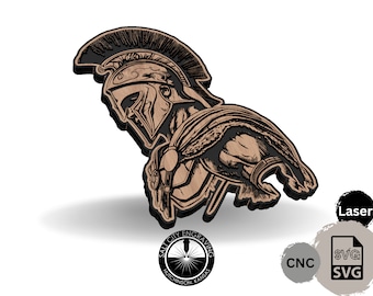 Spartan Warrior SVG - Detailed Spartan Vector - Spartan Graphic - Soldier - Soldier SVG - Laser Art - CNC File - Detailed Laser Graphic Svg