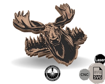 Moose SVG - Moose Vector File - Moose Vector - Hunting SVG - Wall Art File - CNC File - Animal Svg - Laser FIle - Cnc - Hunter Files