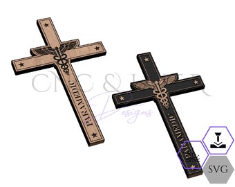 Cruz de paramédico SVG: logotipo de caduceo para emergencias médicas, vector médico (descarga digital)
