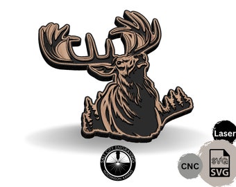 Elk Bugling SVG: Hunting Wall Art, CNC Laser Cut File (Digital Download)
