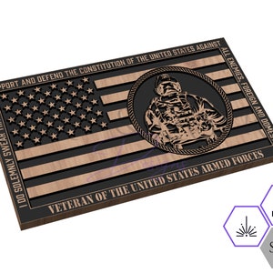 Veteran Soldier Flag SVG - Military SVG - Army Veteran - Marine Veteran - Military - American Flag - Patriotic Vector - CNC File - Laser Svg