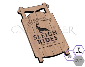 Sleigh Ride SVG File - Old Fashioned Sleigh Rides - Sleigh SVG - Laser File - CNC Carve Vector File - Winter Svg - Christmas - Holiday - Cnc