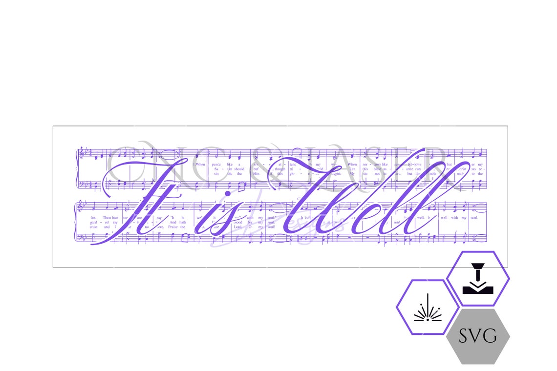 It is Well SVG With My Soul Sheet Music SVG Hymn Etsy