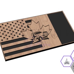 Canadian American Flag - Canadian Trucker SVG - Semi Truck Driver - Canada - Canadian Flag - Symbol - Trucker Caravan - Support - SVG Files