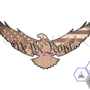 Eagle &quot;We the People&quot; Patriotic Layered SVG File - Layered Laser Files - 4 Layer SVG - Laser Cut File - We the People - Patriotic Cut Files