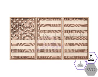 Layered American Flag SVG File: Laser Cut Patriotic Design (Digital Download)