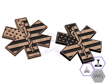 Bandeira americana para emergências médicas Estrela da Vida SVG - Arquivo vetorial médico (download digital)