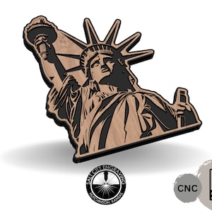 Estátua da Liberdade SVG - Vetor Lady Liberty - Arquivo CNC Patriótico - Liberdade - Terra da Liberdade - SVG Americano - Arquivo Cnc e Laser - Patriótico