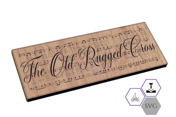 Old Rugged Cross SVG: Hymn Sheet Music, CNC Laser File (Digital Download)