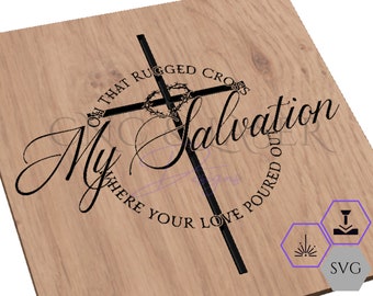 Rugged Cross SVG: Christian Hymn, Laser Cut File (Digital Download)