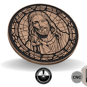 Stained Glass Style Jesus Christ No1 - Stained Glass - SVG - Vector - Jesus - CNC and Laser File - Engraving File - Christ - Religious Svg