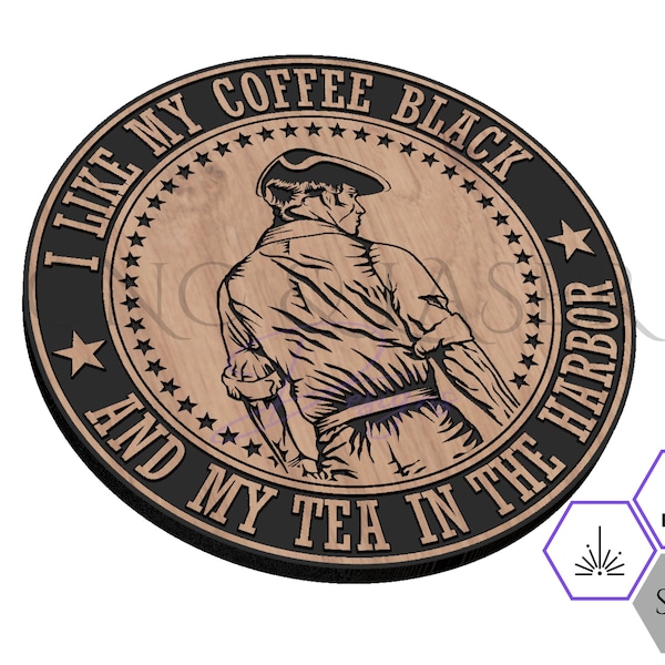 Patriotische Minuteman SVG: Kaffee & Tee Laser Cut Datei (Digitaler Download)
