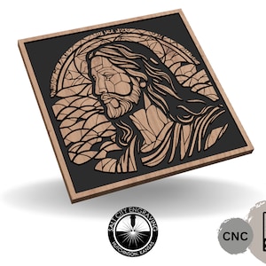 Stained Glass Style Jesus Christ No2 - Stained Glass - SVG - Vector - Jesus - CNC and Laser File - Engraving File - Christ - Religious Svg