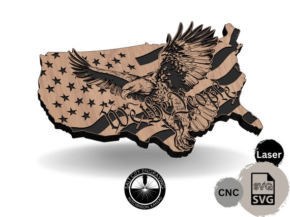 Eagle - We the People - US Flag SVG - Laser CNC File