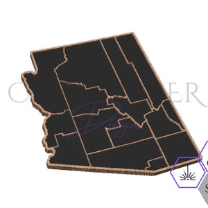 Arizona Counties Karte SVG - Arizona Counties - Laser Cut File - LaserDateien - Laser Art - Arizona - State Shaped SVG - CNC svg - Counties