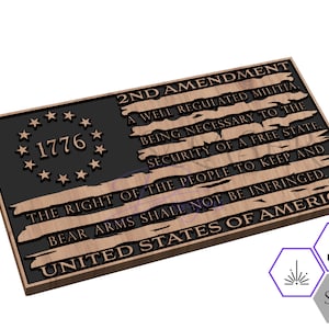 1776 Distressed 2nd Amendment Betsy Ross American Flag SVG - American Flag SVG - CNC en Laser Files - The Right to Bear Arms - 2A - 1776