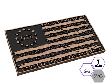 Distressed 1776 Betsy Ross 2nd Amendment Flag SVG - CNC Laser Cut File (Digital Download)