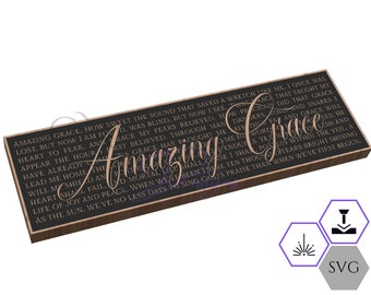Amazing Grace Text SVG - Amazing Grace File - Christian SVG Files - Laser File - CNC File - Religious Vector File - Religious Text - Text