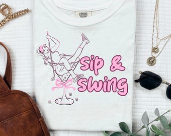 sip and swing golf girl drinking t-shirt digital file PNG