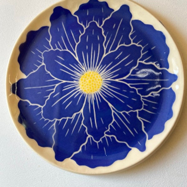 Royal Blue Flower Side Plate