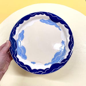 Cloud Plate DINNER PLATE in a rainbow of colors! Red, Orange, yellow, turquoise, blue clouds on a plate