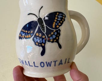Hand Thrown swallowtail Butterfly Mug – Hand Painted Ceramic Drinkware