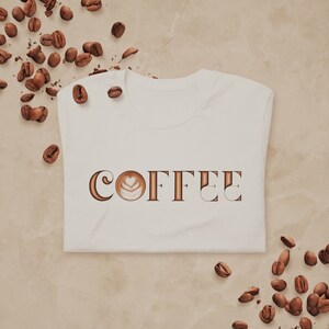 Koszulka unisex Cup O' COFFEE - Espresso Art Shirt, Cute Coffee Shop Tshirt, Coffee gift, Cappuccino cup, Latte Lover Art, Barista shirt