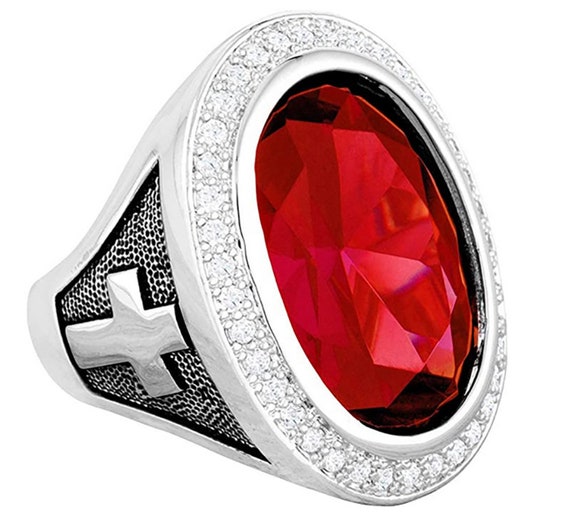 Sideways Cross Ring with X Center Cubic Zirconia Rhodium on Sterling Silver Sideways Cross Ring with X Center Cubic Zirconia Rhodium on Sterling Silver