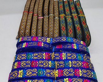 1 yard tribal ribbon embroidered border trim Jacquard woven trim for DIY sewing trim crafts