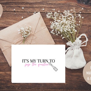8 1/2 bij 11" opvouwbaar, het is mijn beurt om de vraag te laten verschijnen Bruidsmeisjeskaart, Bruidsmeisjesvoorstel, Maid of Honor Card, Bruidsfeestkaarten