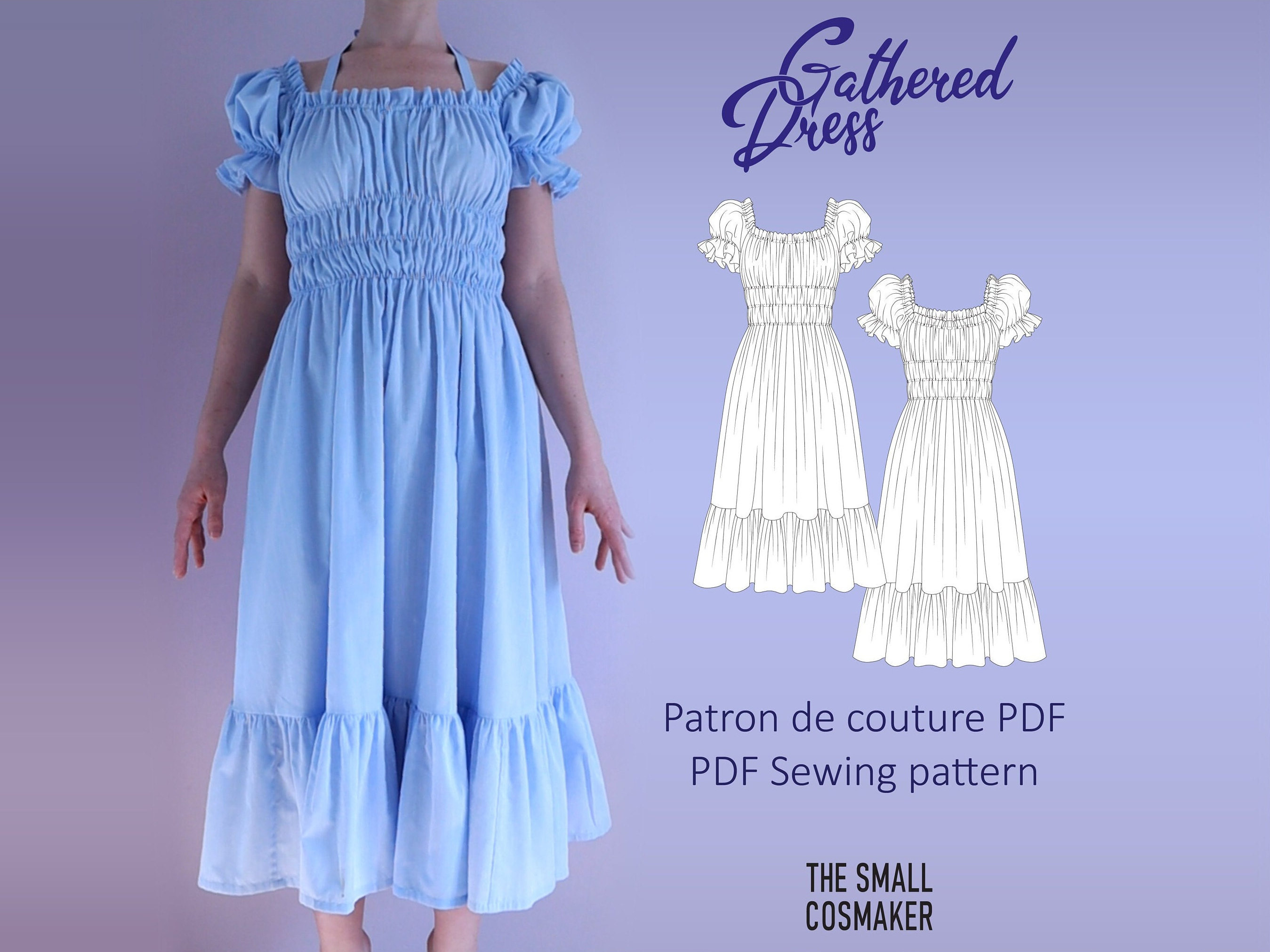 Gathered Dress Instant Download Easy Sewing Pattern - Etsy