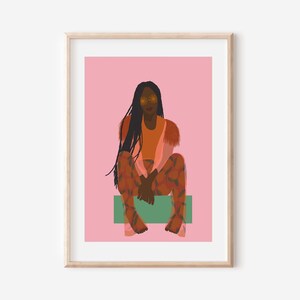 Take It Easy - Unframed Wall Art Print Available in Different Sizes / women of colour / black art