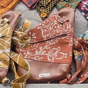 Left Shoulder | Anti-Theft Bag | Convertible Bag | Crossbody Sling | Unisex Bag Orange Floral