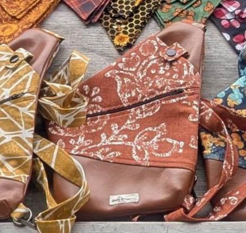 Left Shoulder | Anti-Theft Bag | Convertible Bag | Crossbody Sling | Unisex Bag Orange Floral