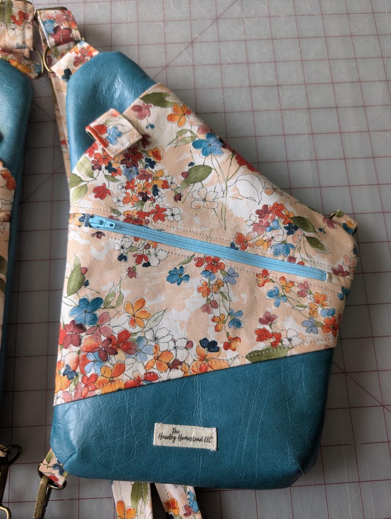 Left Shoulder | Anti-Theft Bag | Convertible Bag | Crossbody Sling | Unisex Bag Peach Floral