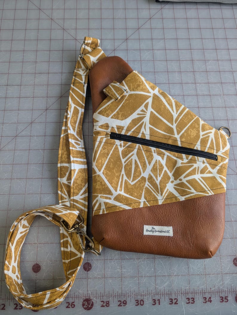 Left Shoulder | Anti-Theft Bag | Convertible Bag | Crossbody Sling | Unisex Bag Yellow Leaves