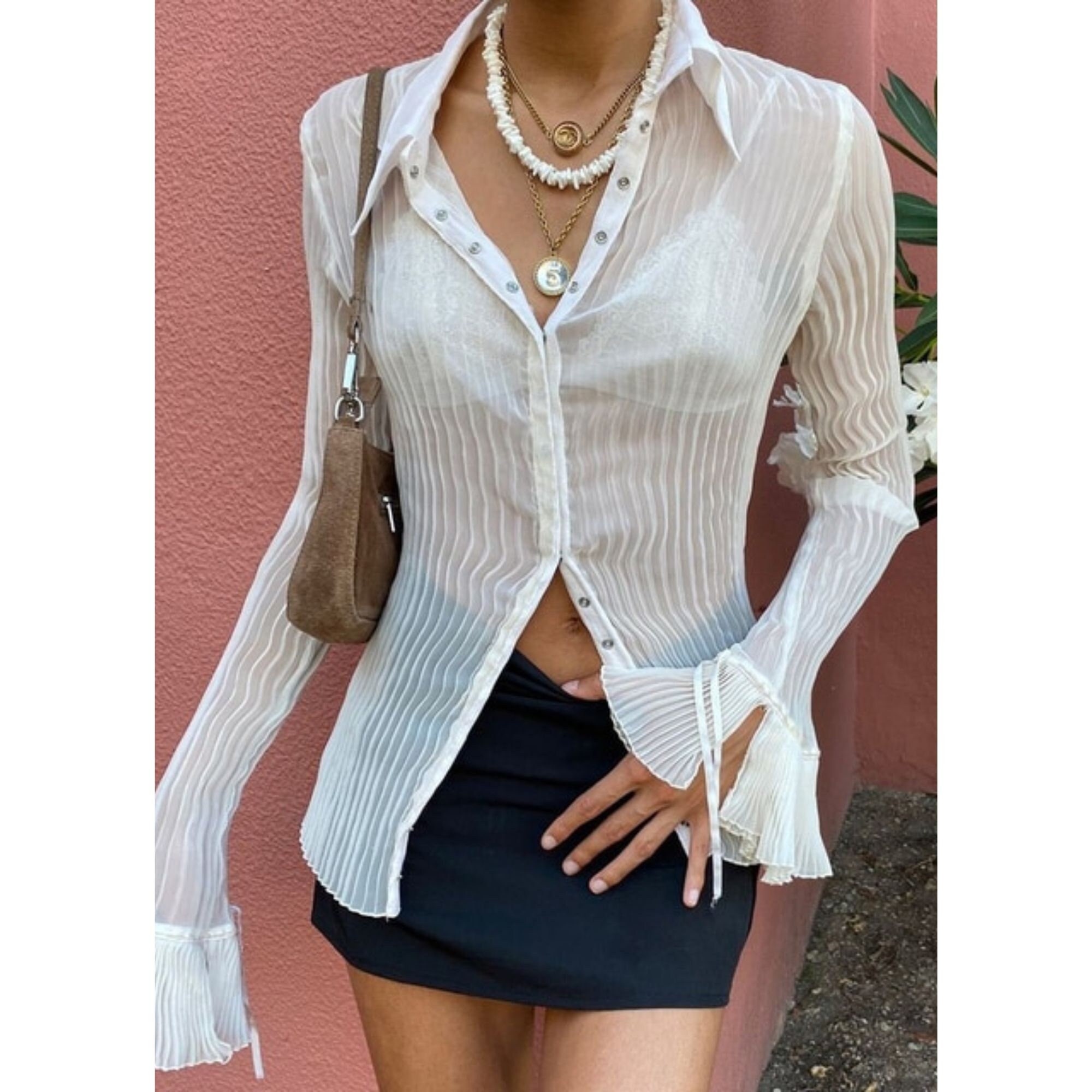 Sheer White Shirt - Etsy