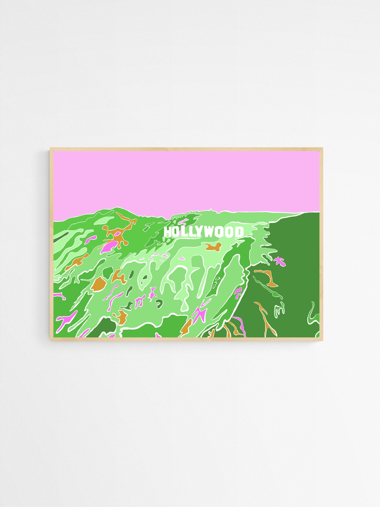 Los Angeles Print Hollywood Sign Art Print Hollywood Sign Etsy