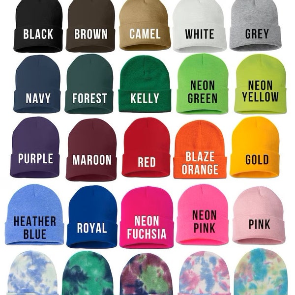 Custom Embroidered Beanies , Personalized Cuffed Beanie Cap , Custom Logo Small Business, personalized gift, Winter Hat , Skull Cap