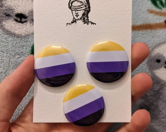 Nonbinary flag pins (proceeds go to The Trevor Project) (3 pack)