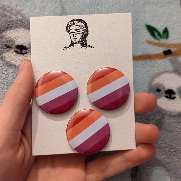 Lesbian flag pins (proceeds go to The Trevor Project) (3 pack)